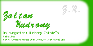 zoltan mudrony business card